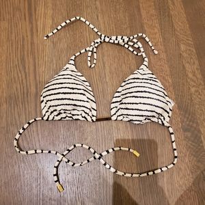 Vix cream and black stripe bikini top large